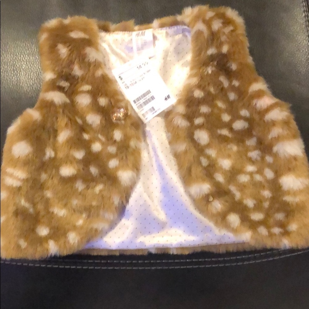 H&M 12-18m Faux Fur vest New with tags
